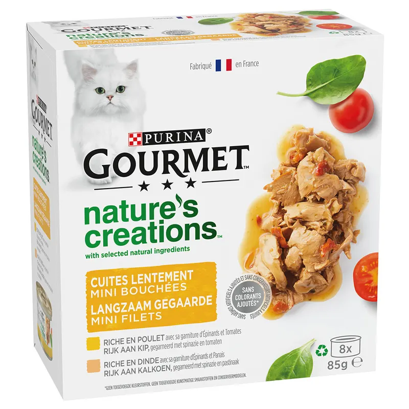 Gourmet Nature's Creations, 8 x 85 g - Kurczak i indyk