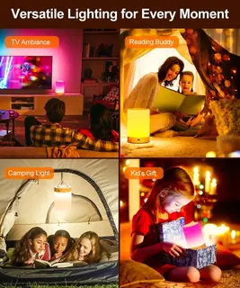 ŚCIEMNIANA LAMPA NOCNA DOTYKOWA RGB 256 KOLORÓW USB WYŁĄCZ CZASOWY