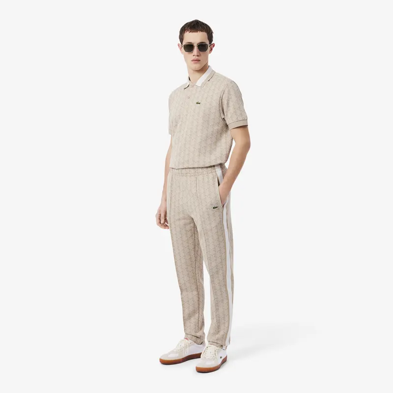 Lacoste Spodnie Dresowe Z Monogramem Paris Męskie Beżowy