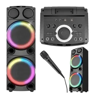Głośnik Bluetooth Karaoke Toshiba Mocny 200W Bass LED Mikron Party Box