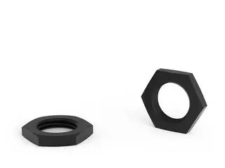 Nakrętka sześciokątna płaska M14 x 1mm czarna; PA 6.6 czarny