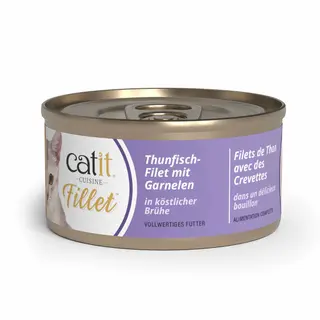 Catit Cuisine Fillet z tuńczyka - Filet z tuńczyka z krewetkami, 12 x 75 g