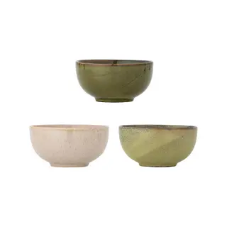 Zestaw 3 misek Bloomingville Green Stoneware Addison, 16 cm