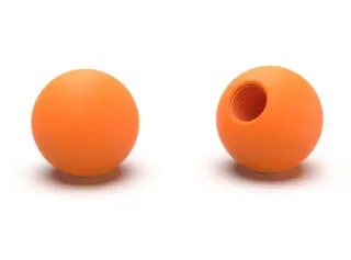Uchwyt kulisty z otworem gwintowanym D-20mm M6 (pomarańczowy)