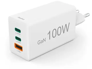 Ładowarka sieciowa HAMA GaN 2xUSB-C 1xUSB-A PD 100W Biały