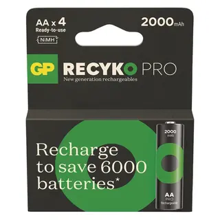 GP Battery Akumulatorki R6/AA Ni-MH 2000mAh ReCyko PRO blister 4 sztuki