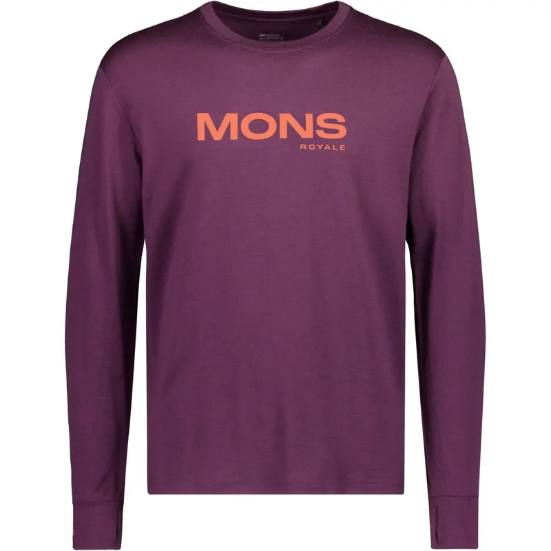 Mons Royale Yotei Merino Classic Long Sleeve, koszulka termoaktywna, męska, fioletowa