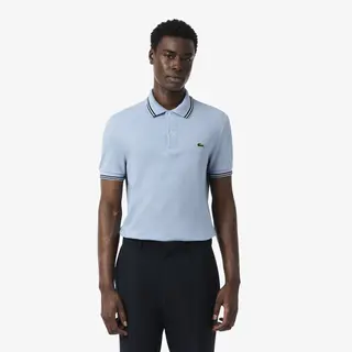 Lacoste Koszulka Polo L.12.12 O Regularnym Kroju Z Ozdobnym Wykończeniem Męskie Niebieski