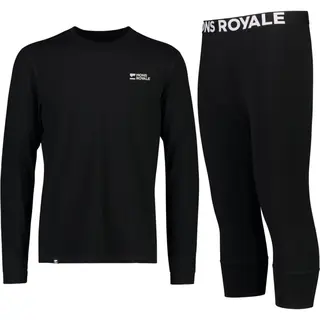 Mons Royale Cascade Merino Base Layer Set, męski, czarny