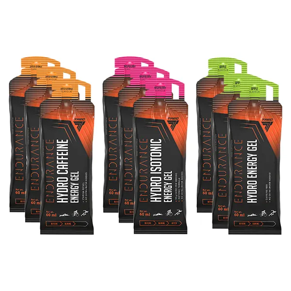 Zestaw 9 żeli - HYDRO ENERGY, HYDRO ISOTONIC ENERGY, HYDRO CAFFEINE ENERGY