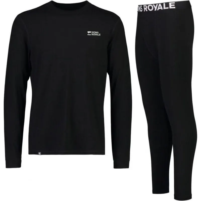 Mons Royale Cascade Merino Base Layer Zestaw, panie, czarny