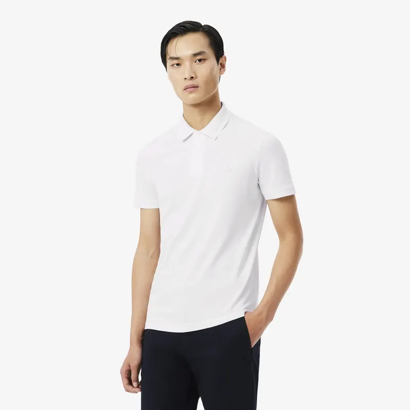 Lacoste Koszulka Polo Commuter Slim Fit Z Żakardem I Logo Męskie Biały