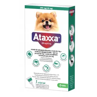 ATAXXA 200mg/40mg (1-4kg) - krople na pchły i kleszcze dla psa - 1x0,4ml