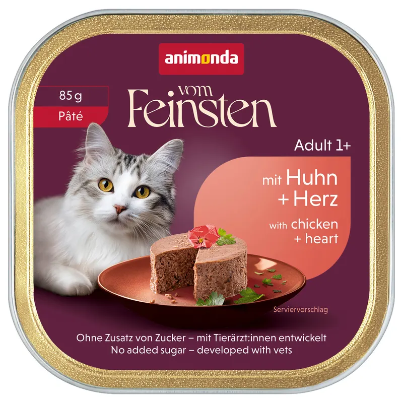 animonda vom Feinsten Adult, 32 x 85 g - Kurczak i serca w pasztecie