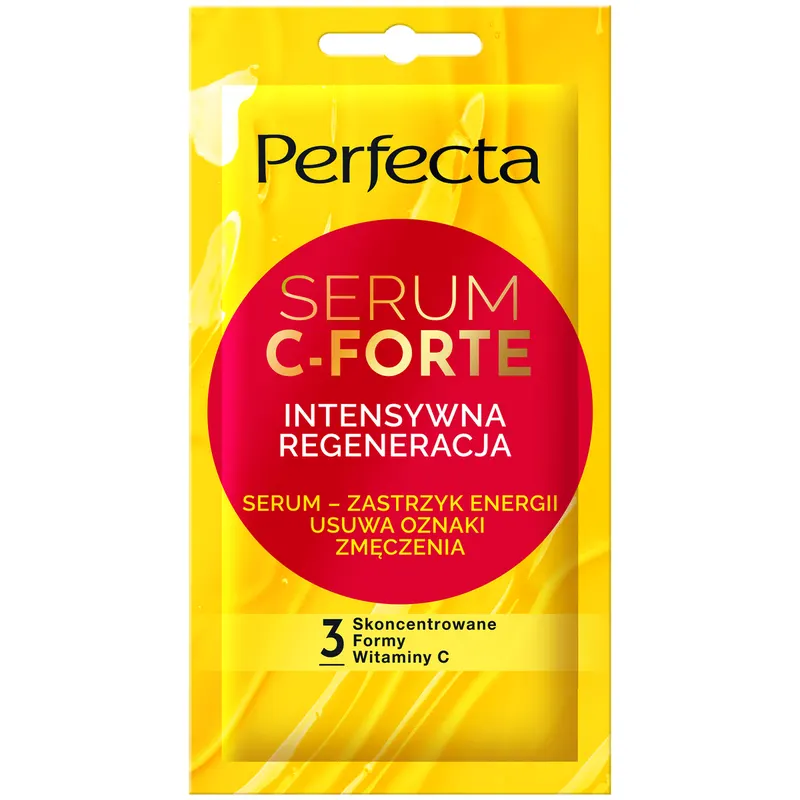 Perfecta Serum C-Forte maseczka intensywnie regenerująca z 3 formami witaminy C, ekstraktem z baobabu i olejem migdałowym 8 ml