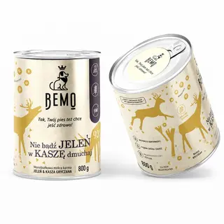 BEMO Nie bądź Jeleń w kaszę dmuchaj Mono - mokra karma dla psa - 800g