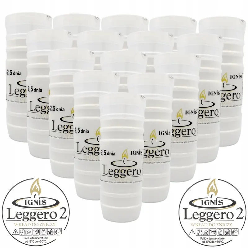 WKŁADY DO ZNICZY parafinowe 2-3 DNI Leggero 2 14cm 18szt.