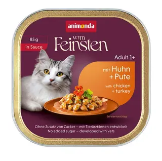 ANIMONDA Vom Feinsten Adult in Sauce Kurczak i indyk - mokra karma dla kota - 85g
