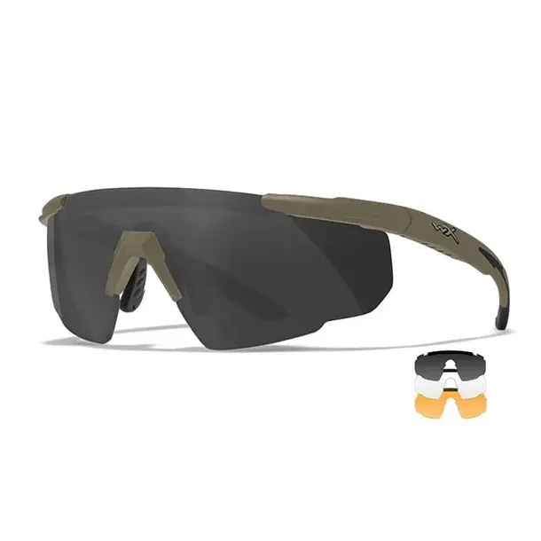 Okulary Wiley X SABER ADVANCED Smoke/Clear/Rust Tan Frame - 308T