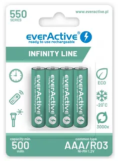 everActive Akumulatory R03/AAA 550 mAH blister 4 szt. Infinity Line technologia ready to use