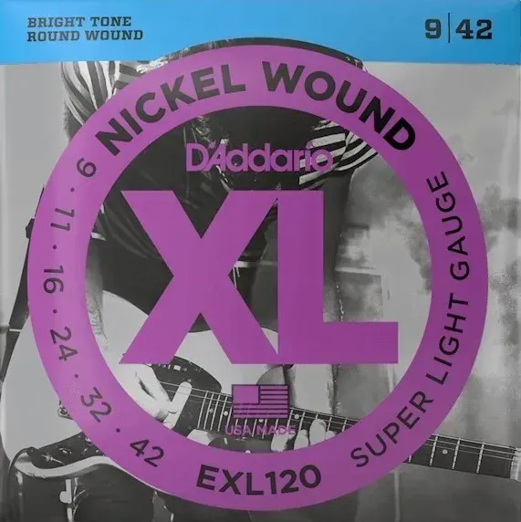 Struny do gitary elektrycznej Daddario XL NICKEL EXL120 9-42 SUPER LIGHT