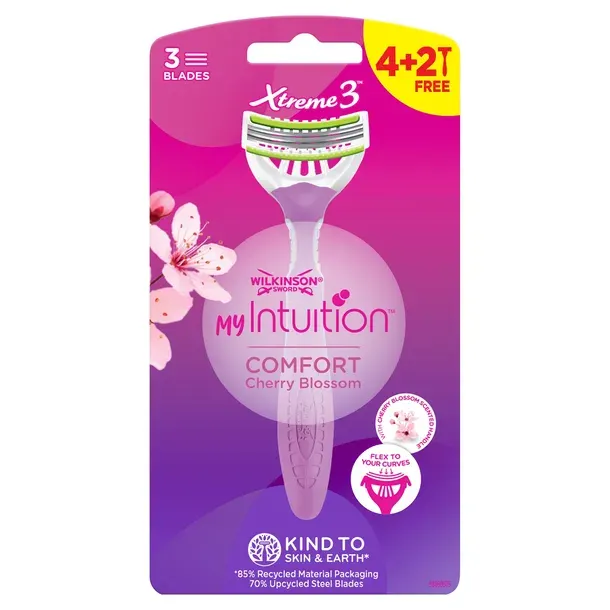 6x Maszynka Wilkinson Xtreme 3 My Intuition Comfort Cherry Blossom