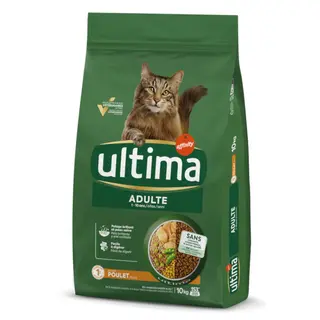 9 + 1 kg gratis! Ultima, karma sucha dla kota, 10 kg - Cat Adult, kurczak
