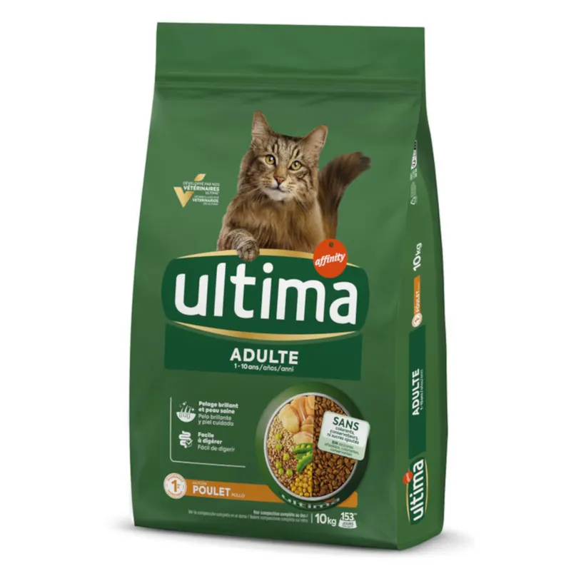 9 + 1 kg gratis! Ultima, karma sucha dla kota, 10 kg - Cat Adult, kurczak