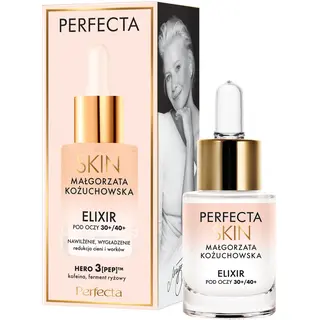 Perfecta Skin Małgorzata Kożuchowska elixir pod oczy 30/40+ z kofeiną, fermentem ryżowym i peptydami 15 ml