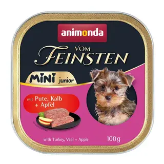ANIMONDA Vom Feinsten Junior Mini Indyk z cielęciną i jabłkiem - mokra karma dla psa - 100g