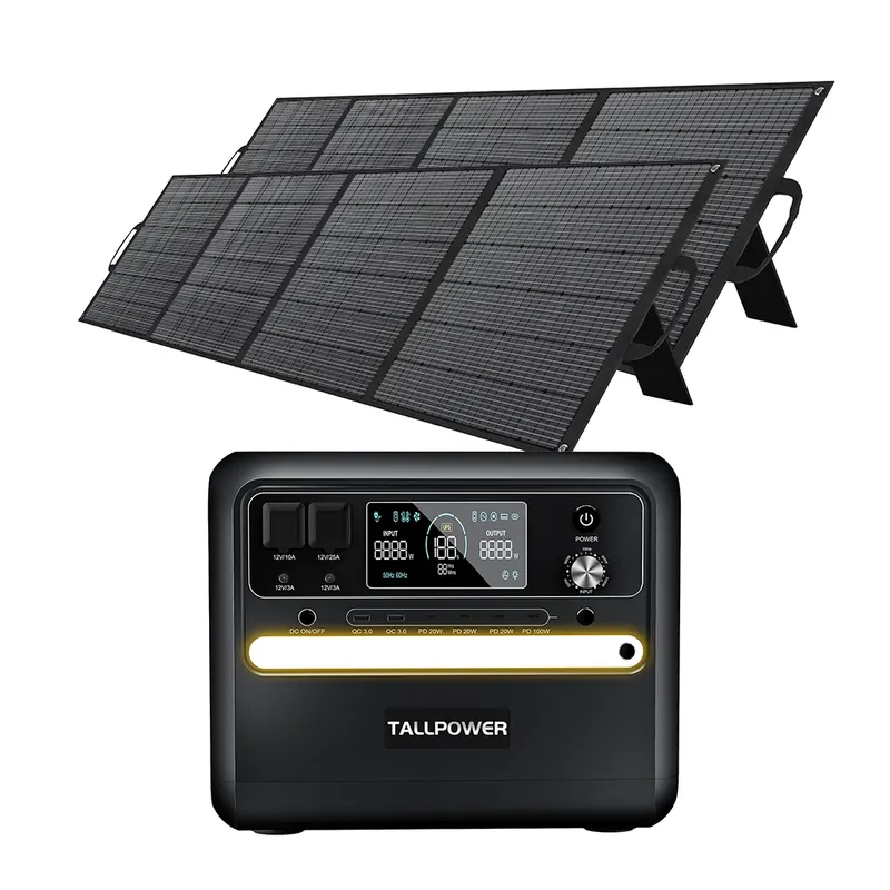 TALLPOWER V2400 2160Wh Stacja zasilania 2x 400W Panel słoneczny