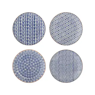Zestaw 4 talerzy Bloomingville Blue Stoneware Karine, 20 cm