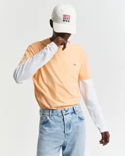Gant T-Shirt Męski Z Okrągłym Dekoltem Regular Fit Pomarańczowy