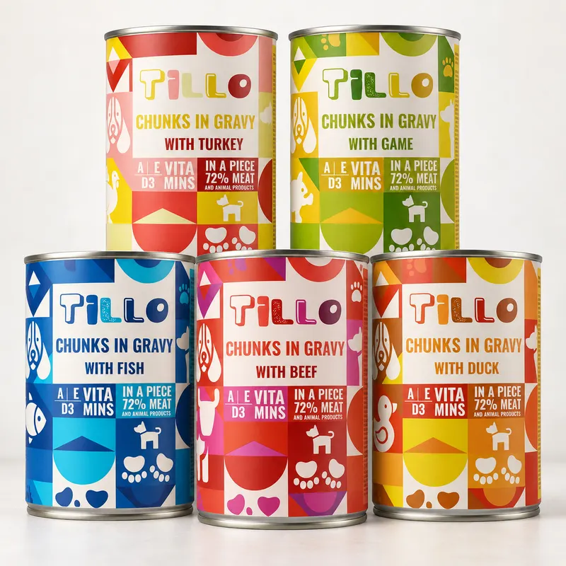 TILLO Kawałki w sosie MIX 5 Smaków - mokra karma dla psa - 5x415g