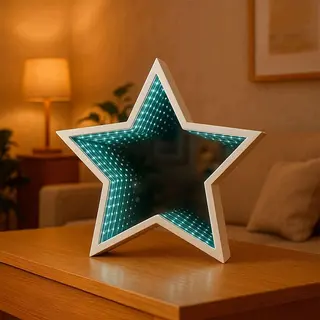 Gwiazda LED Infinity biała 29,3 cm z efektem tunelu świetlnego i timerem