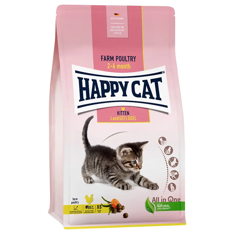 Happy Cat Young Kitten, drób wiejski - 4 kg