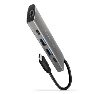 AXAGON HMC-5G2 Wieloportowy hub USB-C 5w1, 10Gbps, 2x USB-A, 2x USB-C, HDMI 4K/60Hz, PD 100W, kabel 13 cm