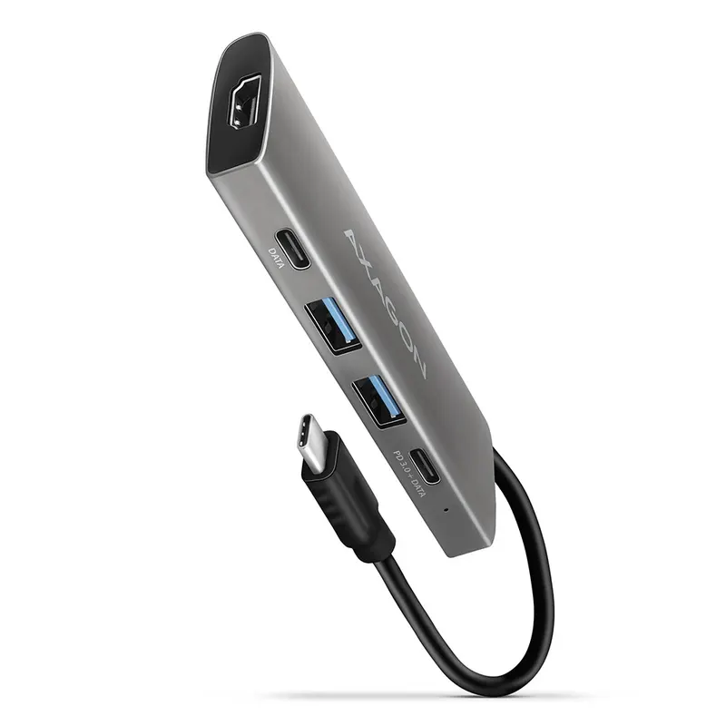 AXAGON HMC-5G2 Wieloportowy hub USB-C 5w1, 10Gbps, 2x USB-A, 2x USB-C, HDMI 4K/60Hz, PD 100W, kabel 13 cm