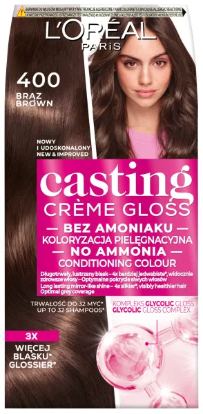 Loreal Casting Creme Gloss Farba 400 Brąz