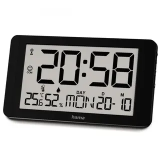 Hama Zegar elektroniczny ścienny z DCF Cuba czarny