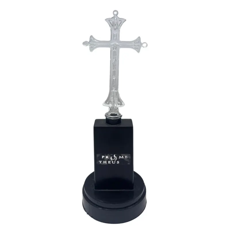 Duży wkład do zniczy krzyż LED znicz czarny 17cm