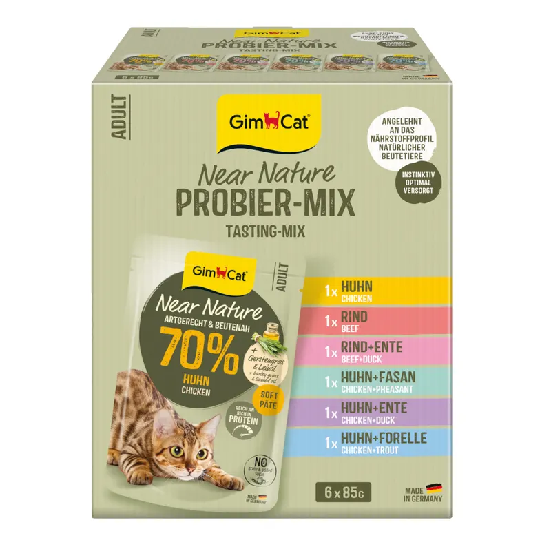 Pakiet próbny GimCat Near Nature, 6 x 85 g - Pakiet mieszany (6 smaków)