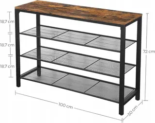 REGAŁ NA BUTY INDUSTRIALNY półka na buty 3 poziomy LOFT metal