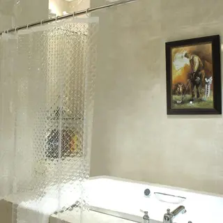 Zasłona prysznicowa do wanny 120x200 cm przezroczysta 3D rombowy wzór