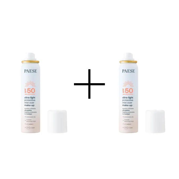 PAESE Ultralekka Mgiełka Ochronna na Makijaż SPF50 75ml 1+1