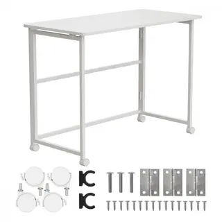 Maclean Biurko, stolik z kółkami MC-1250W 100x50 cm blat, max 50kg Białe