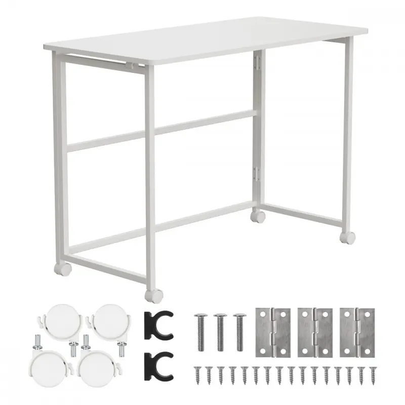 Maclean Biurko, stolik z kółkami MC-1250W 100x50 cm blat, max 50kg Białe