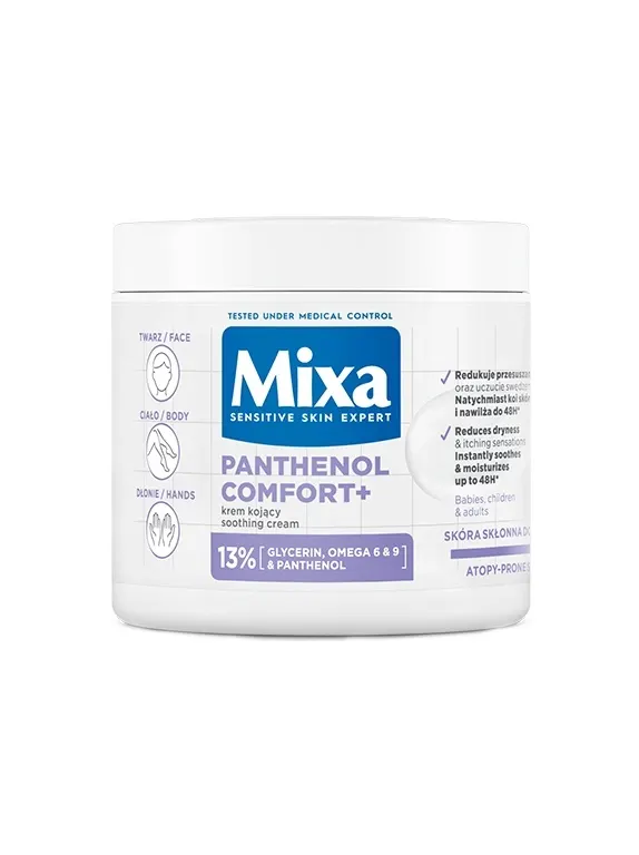 Mixa Panthenol Comfort+ Krem Kojący do Twarzy Ciała i Dłoni 400ml