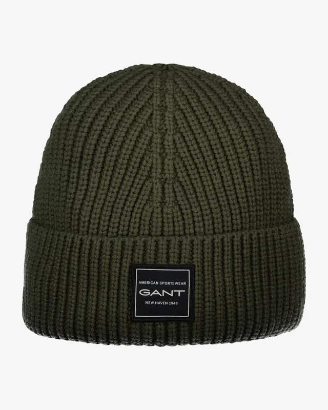 Gant Czapka Zimowa Unisex Z Nadrukiem Zielona