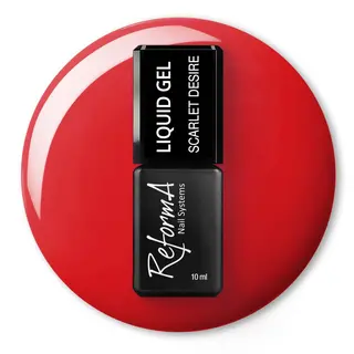 Żel w pędzelku, do szybkiego uzupełniania, kolorowy, czerwony żel w butelce Liquid Gel - Scarlet Desire, 10 ml